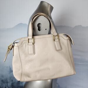 Fossil Jacqueline Satchel Graystone Cow Hide Leather Shoulder Bag / Crossbody